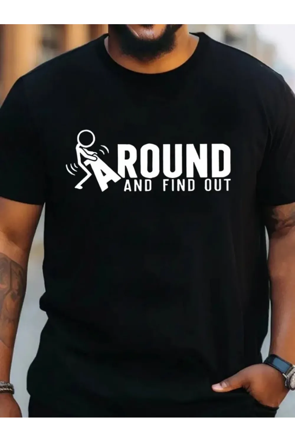 Erkek Around Baskılı Süprem T-shirt