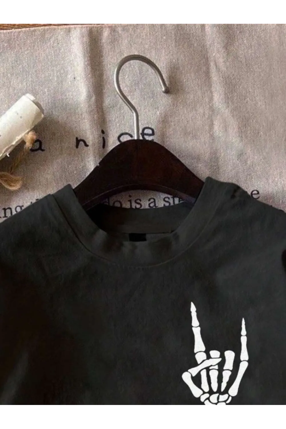 Erkek Baskılı Oversize T-shirt - Siyah