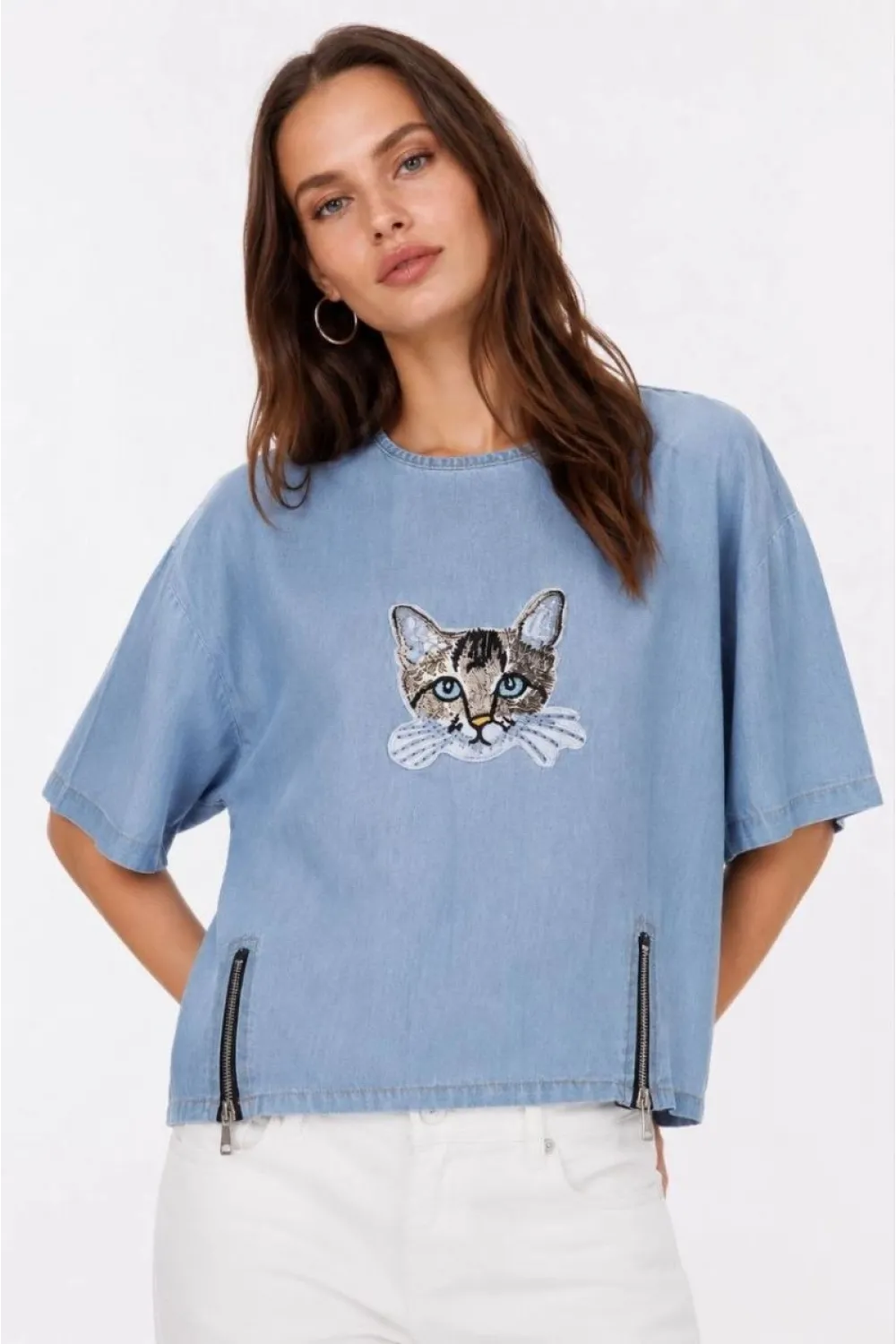 Erkek Baskılı T-Shirt Kısa Kol Bisiklet Yaka Rahat Kalıp Tişört - Mavi