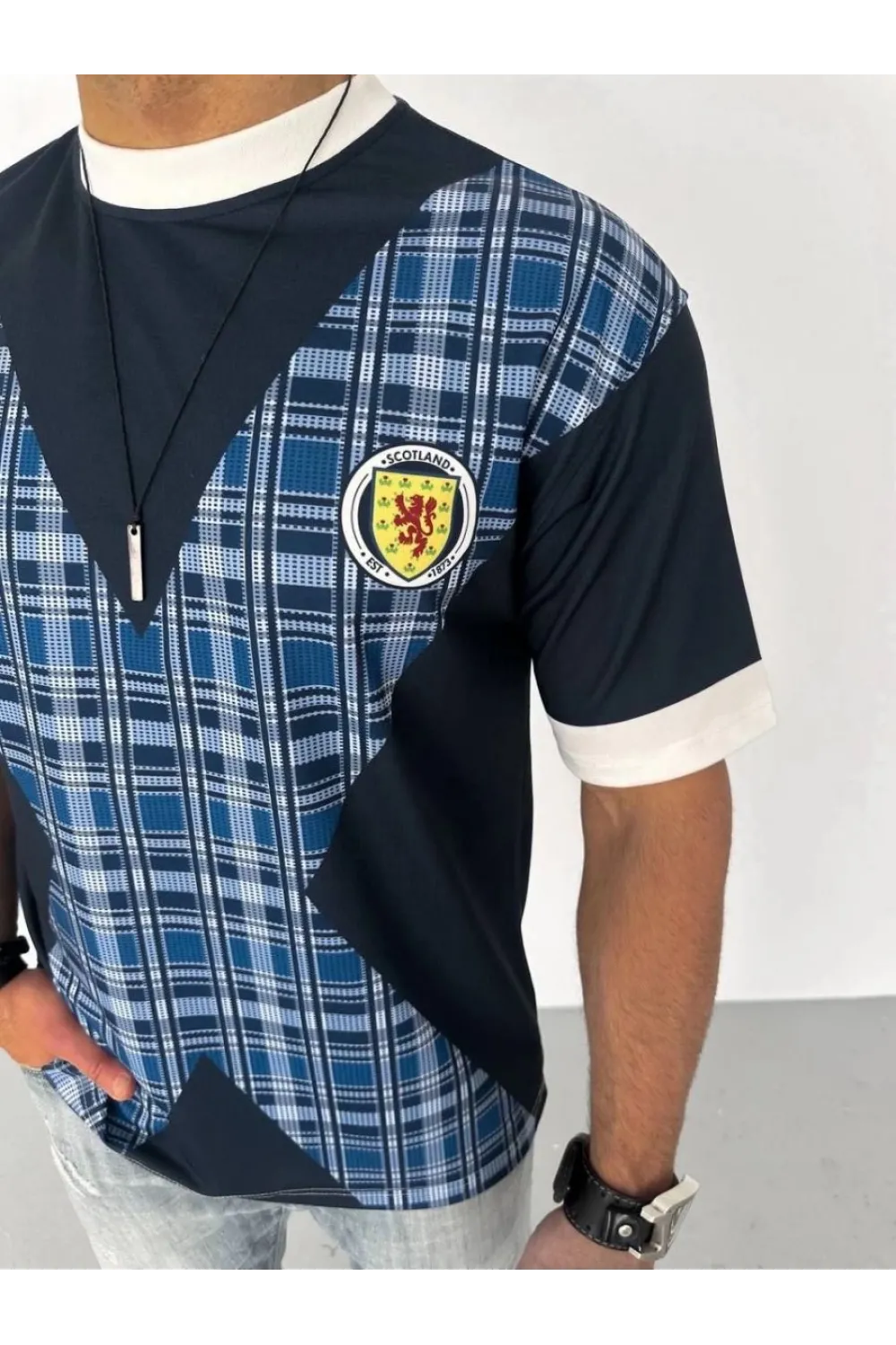 ERKEK Bisiklet Yaka Baskılı Kısa kol Oversize T-Shirt - Siyah