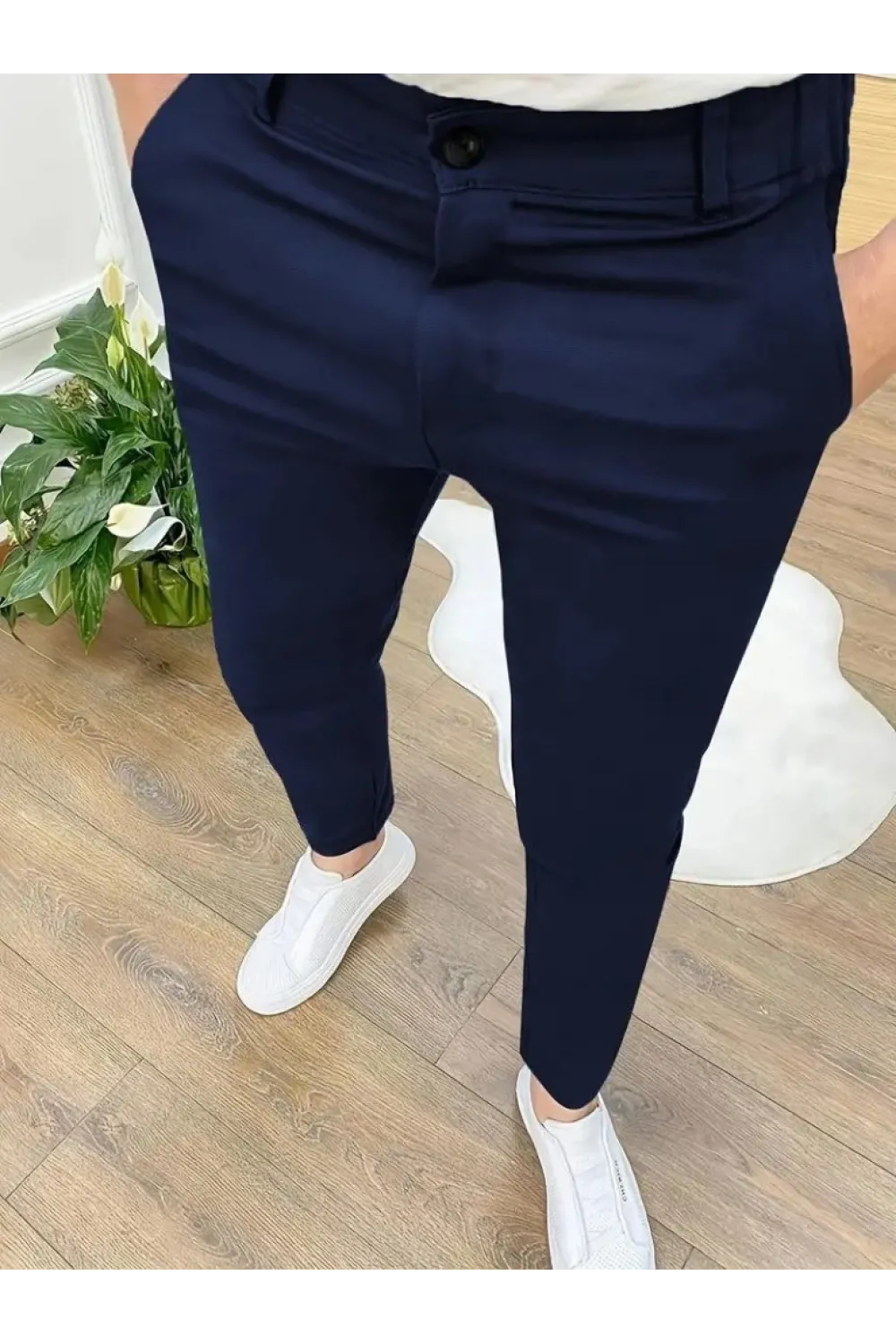 Erkek Cepli Slimfit Atlas Pantolon