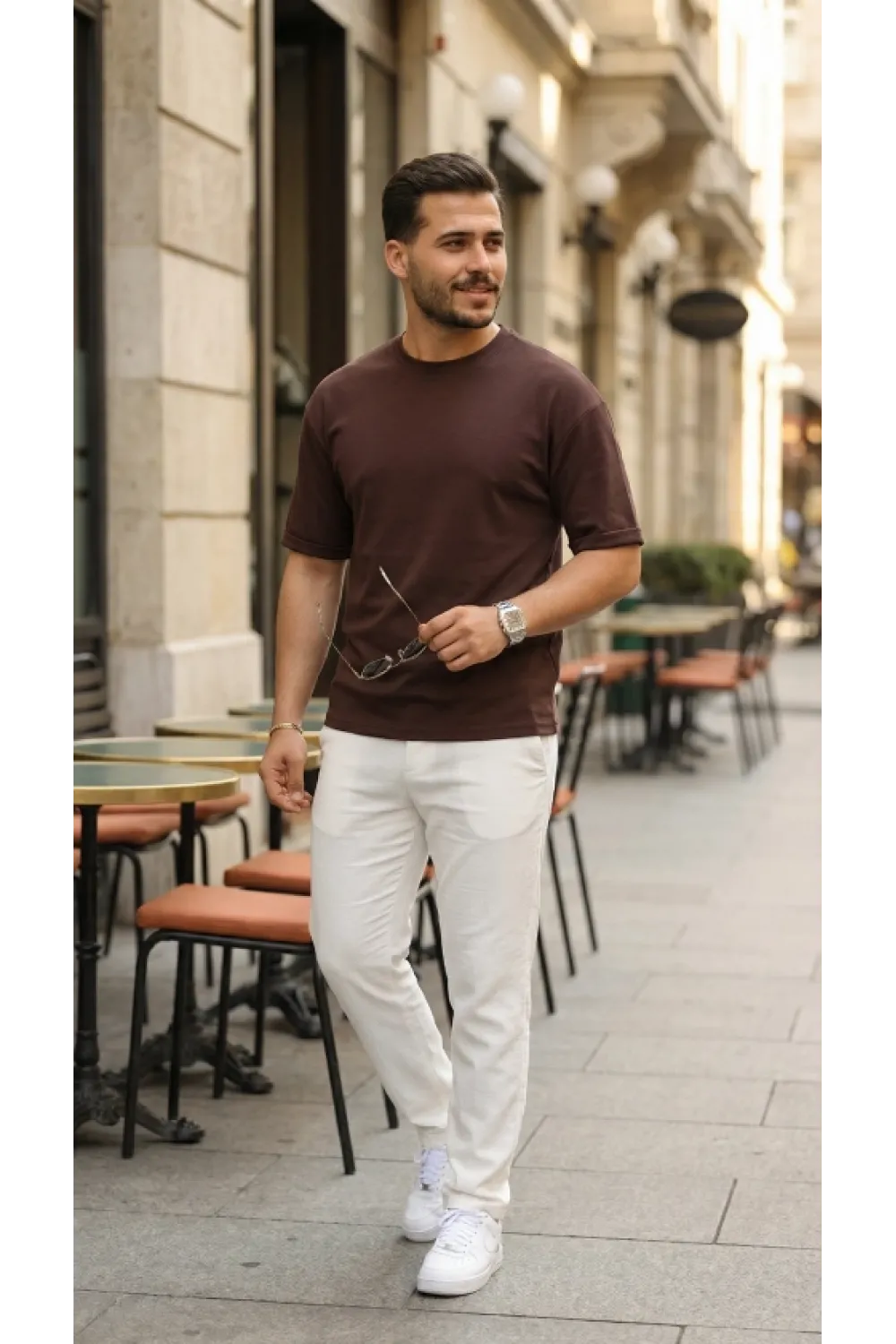 Erkek Duble Kol Basic Tişört