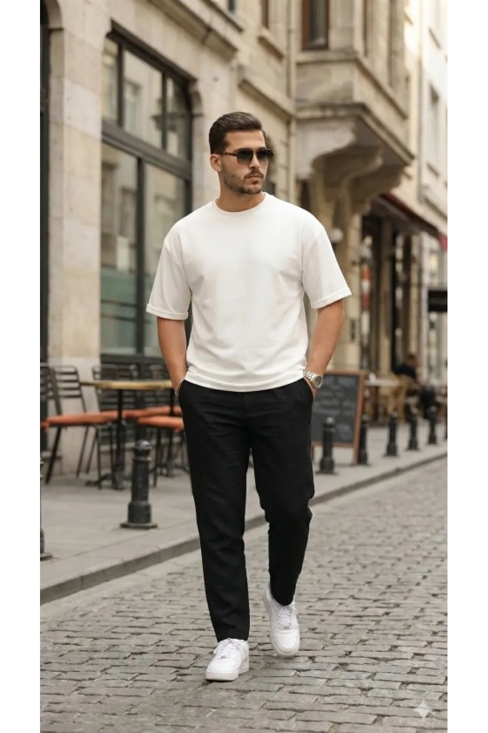 Erkek Duble Kol Basic Tişört