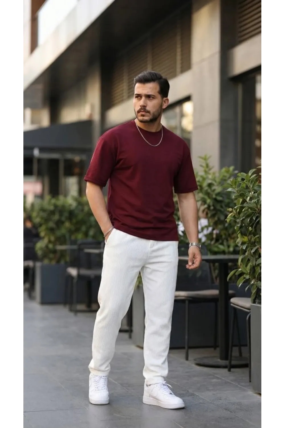Erkek Duble Kol Basic Tişört