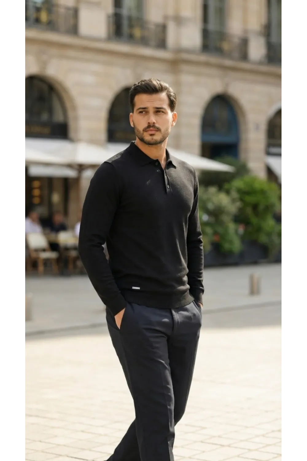 Erkek Düğme Yakalı Triko