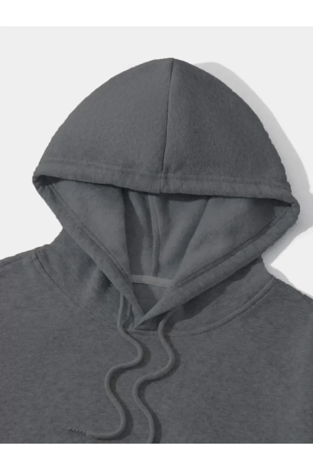 Erkek Düz Kapüşonlu Sweat - Füme