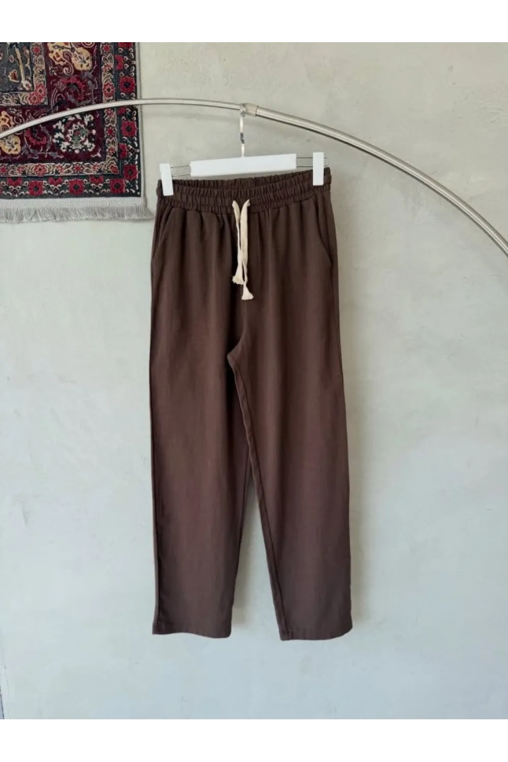 Erkek İthal Yıkamalı Keten Pantolon