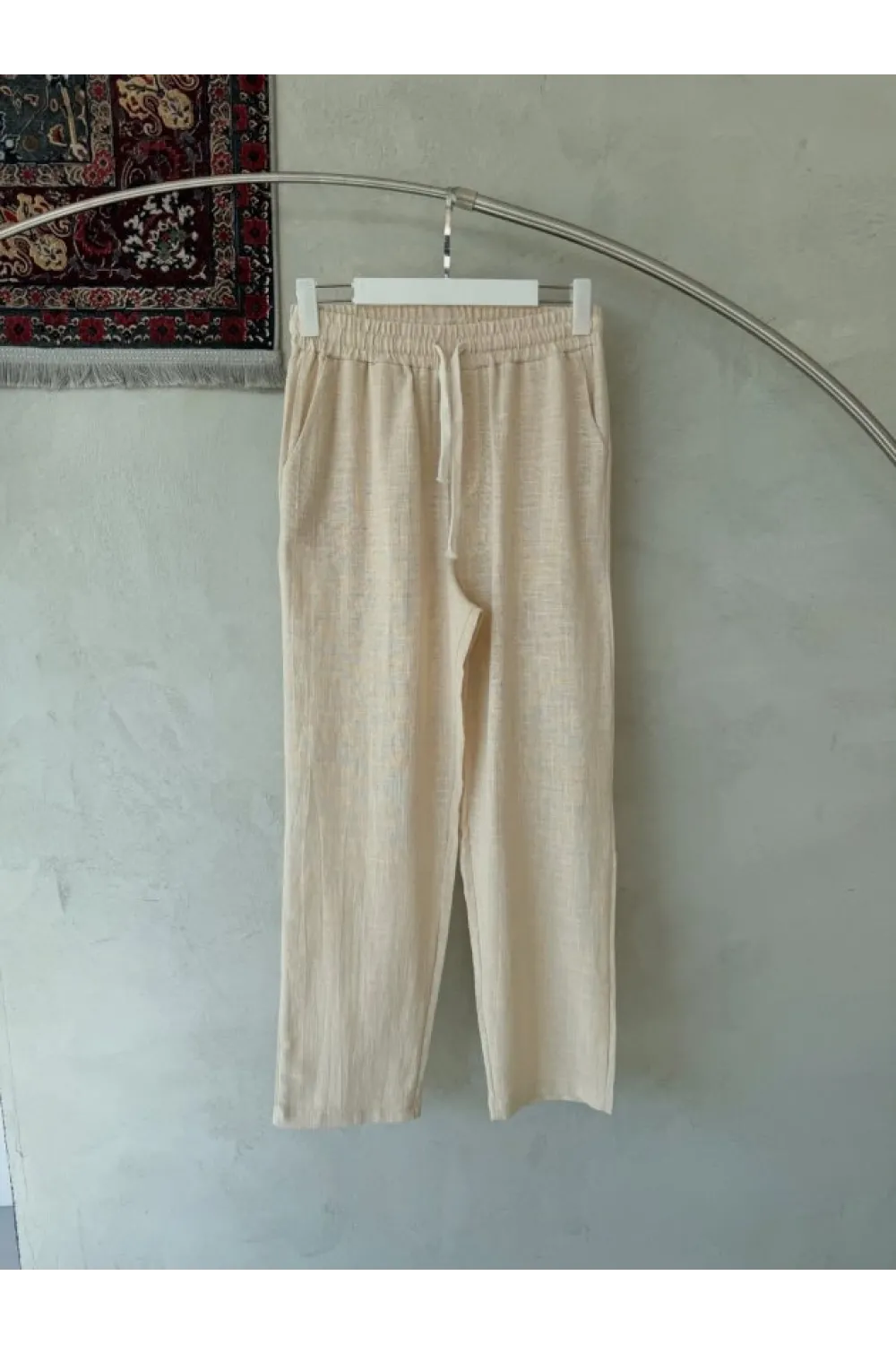 Erkek İthal Yıkamalı Keten Pantolon