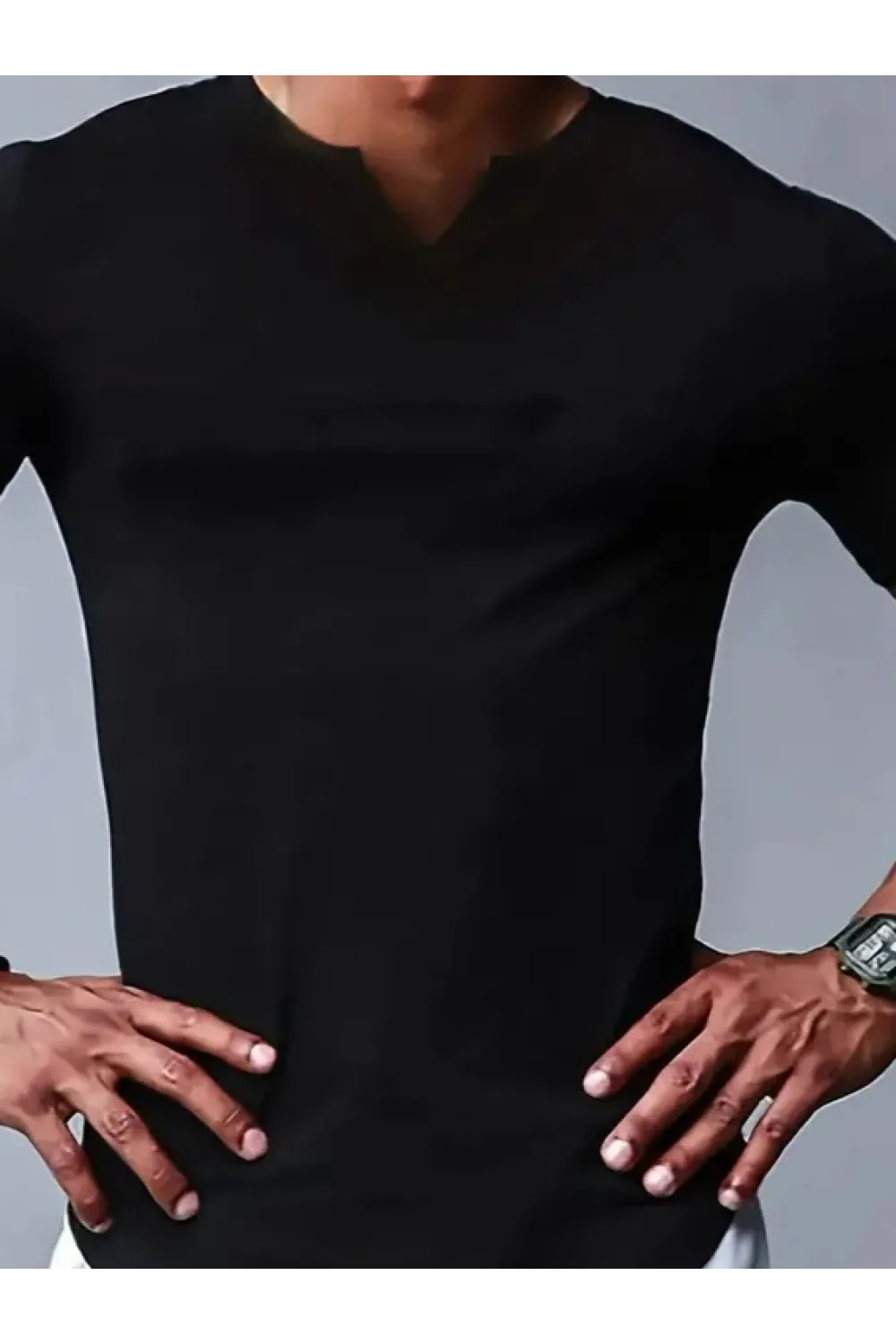 Erkek Kısa Kollu V Yaka Süprem T-shirt