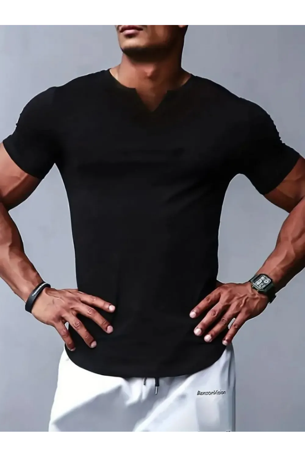 Erkek Kısa Kollu V Yaka Süprem T-shirt