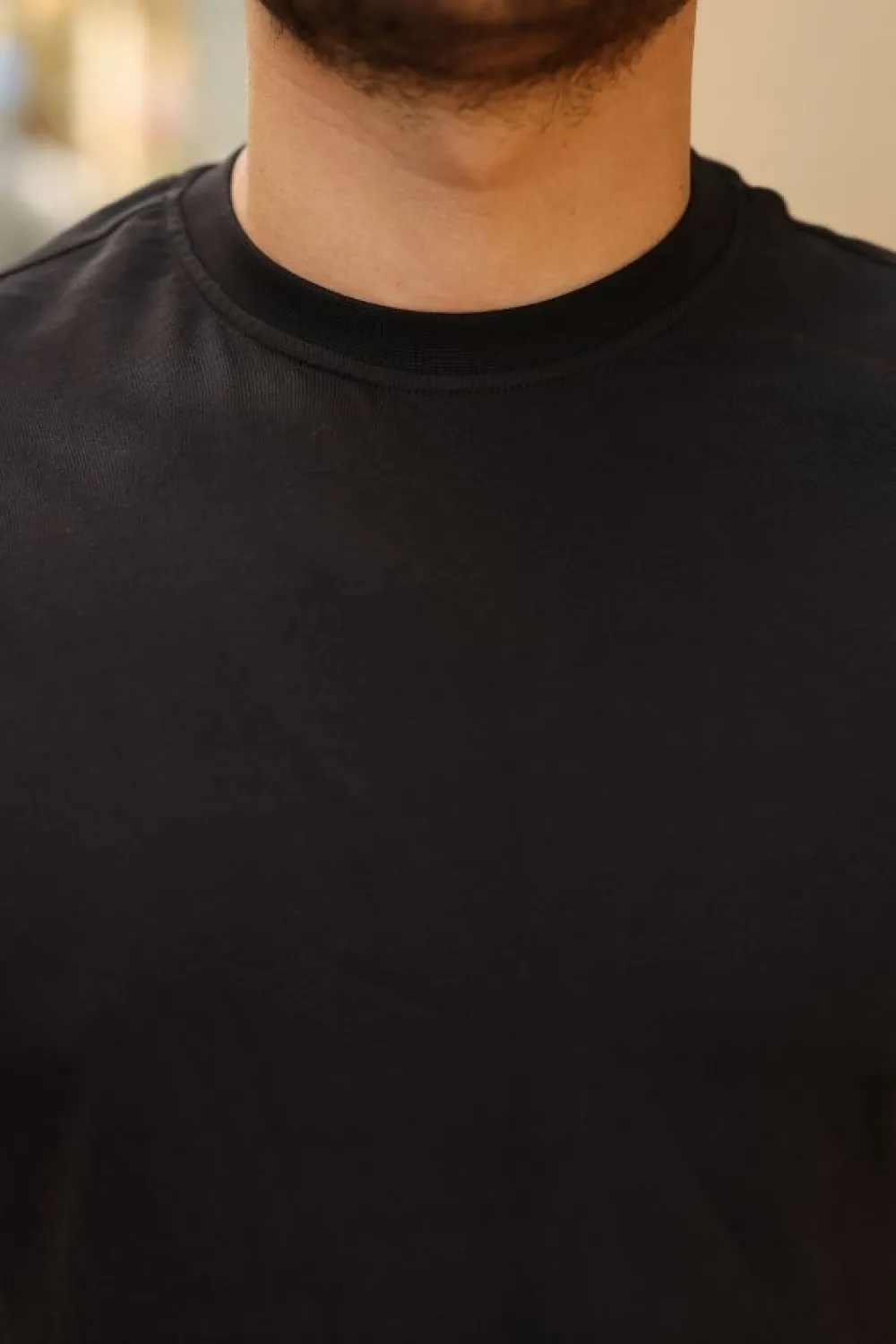Erkek Kolları Dar Kesim Rahat Kalıp Basic Tişört