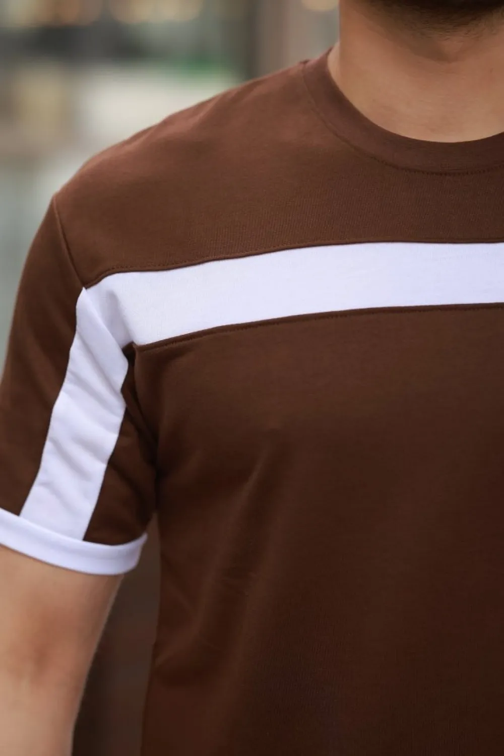 Erkek şerit Detaylı Kısa Kollu T-shirt
