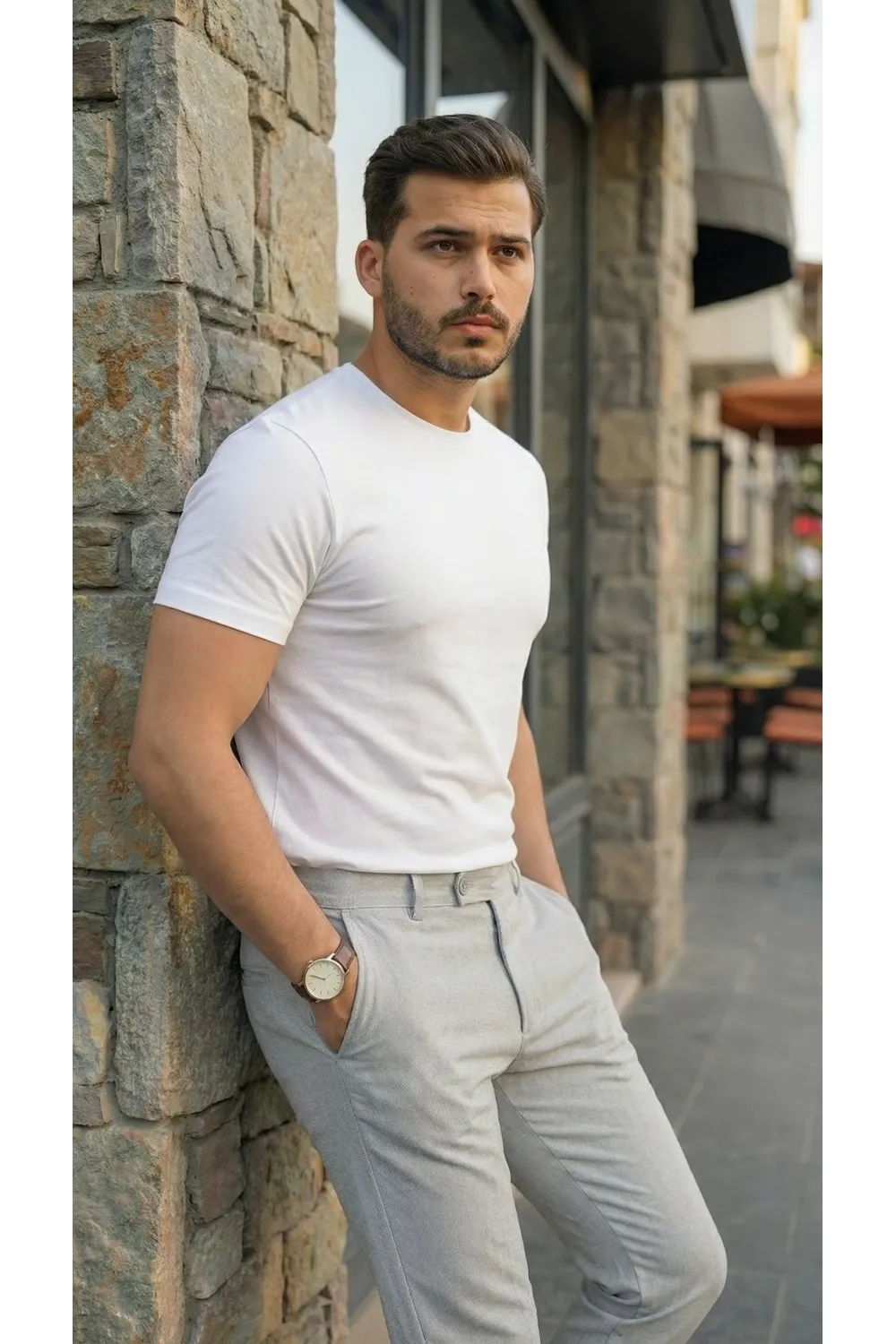 Erkek Slim Fit Dilli Kumaş Pantolon
