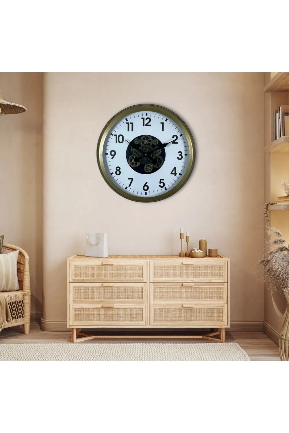 Eskitme 60 Cm Çarklı Klasik Duvar Saati