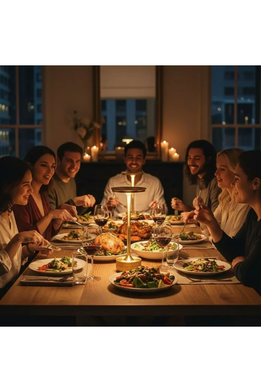 Eskitme Gold Kasa Dokunmatik Şarjlı Masa Lambası – 3 Renk Işık Modlu, Led Aydınlatmalı, Modern &amp; Dekoratif Abajur