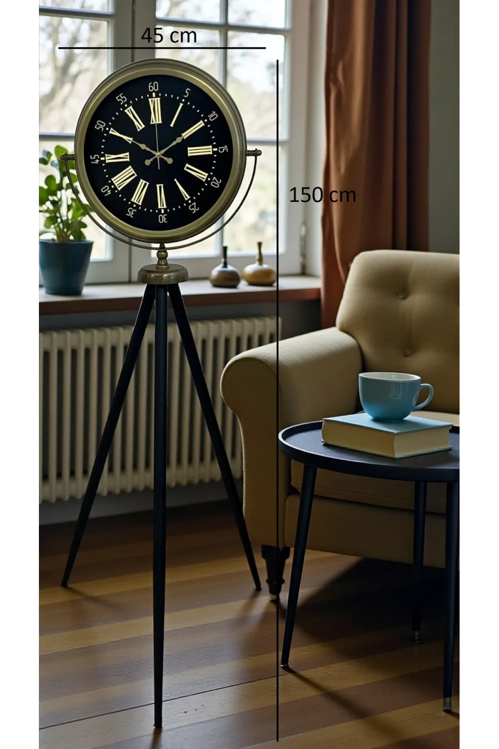 Eskitme İhtişam Tripod Ayaklı Saat