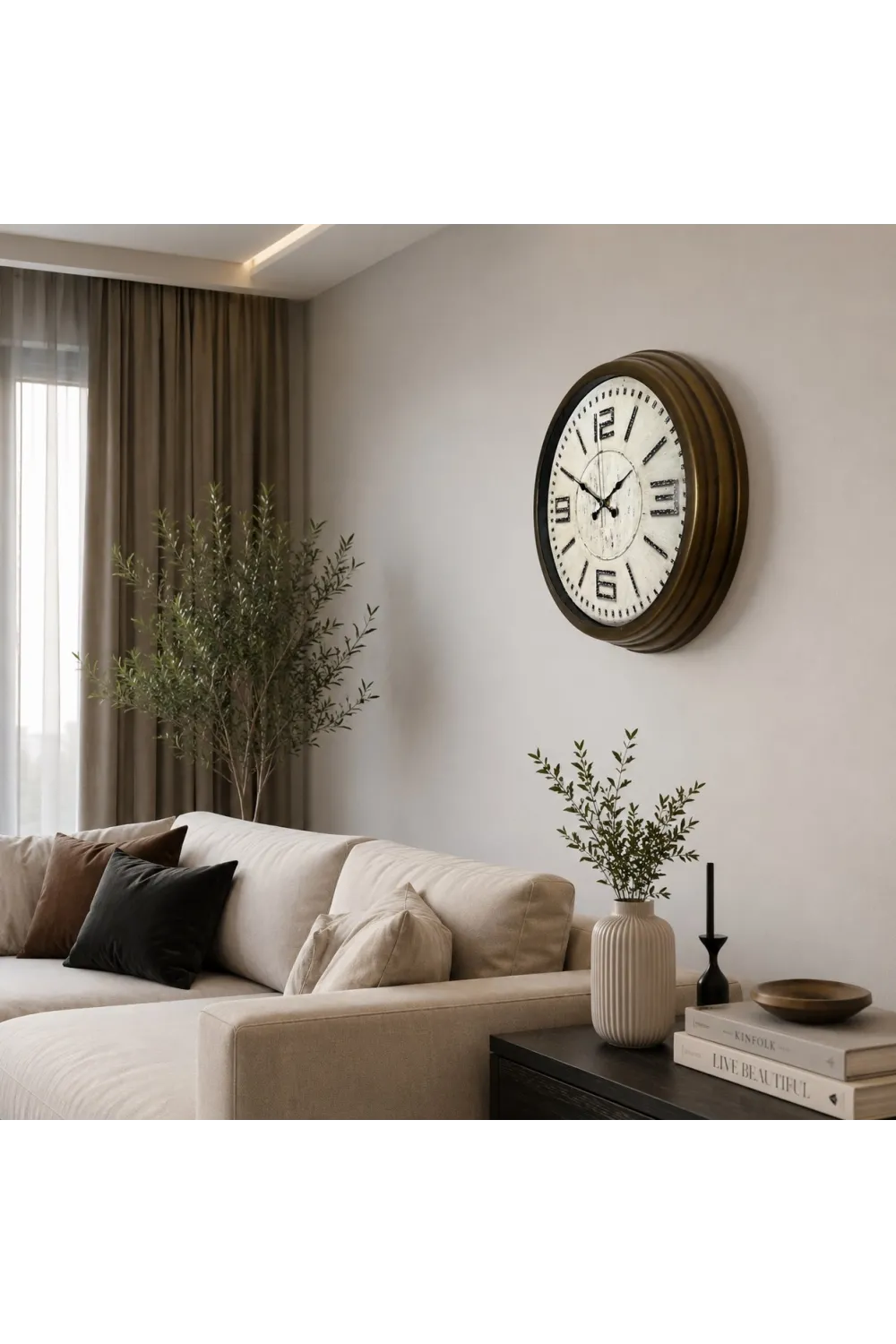 Eskitme Royal 40 Cm Metal Duvar Saati