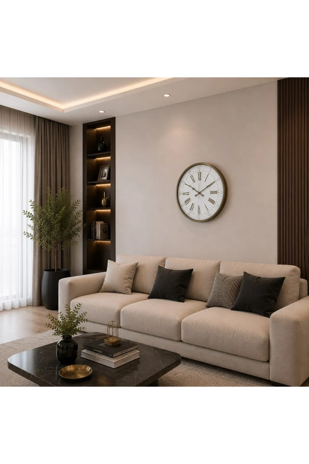 Eskitme Royal Ivory 52 x 52 Cm Duvar Saati