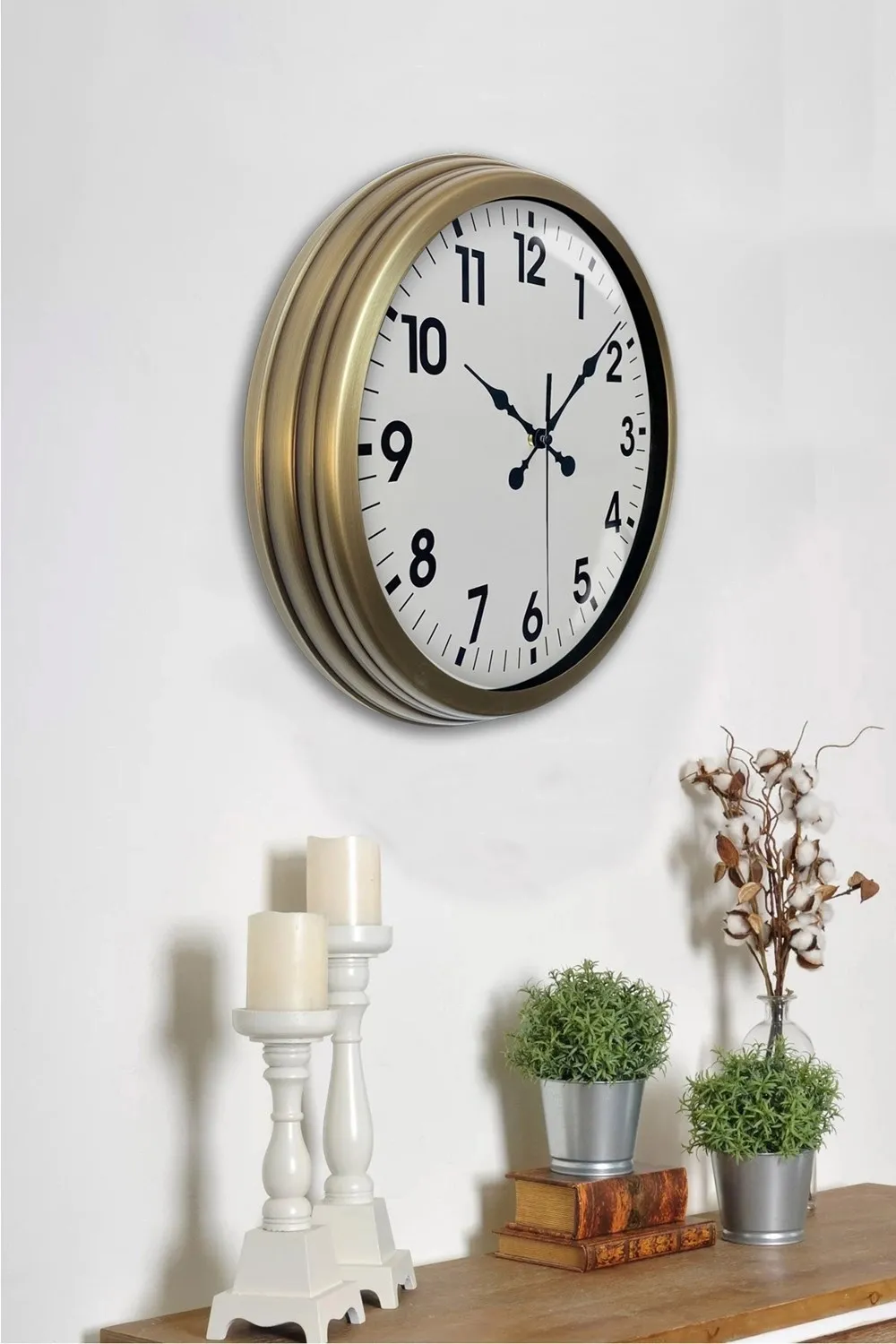 Eskitme Standart 40 Cm Metal Klasik Duvar Saati