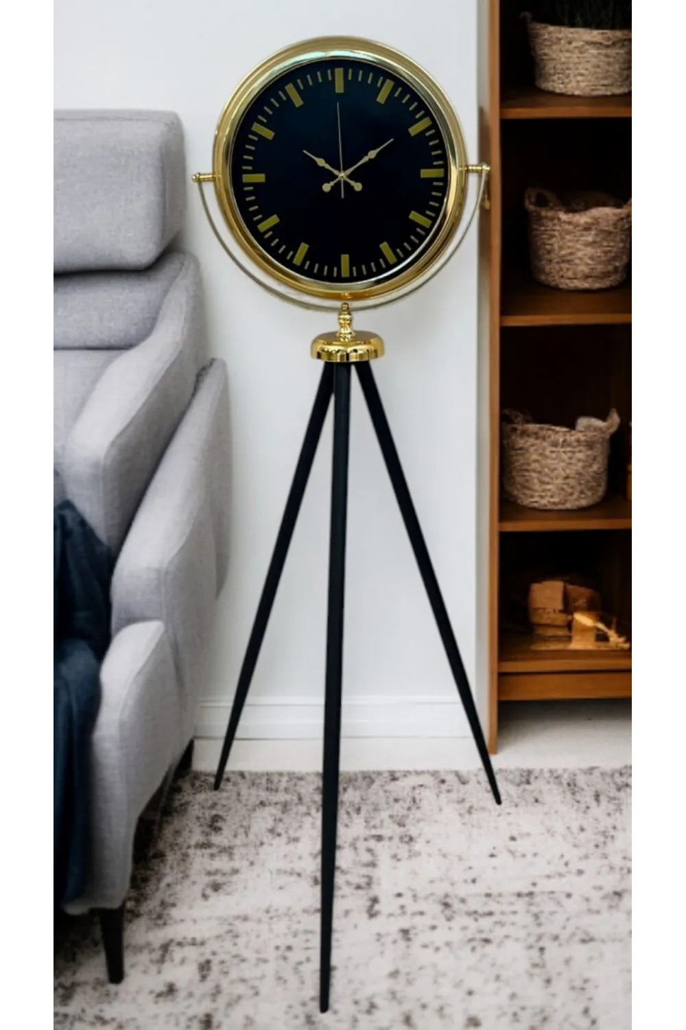 Eskitme Tripod Ayaklı Dekoratif Saat