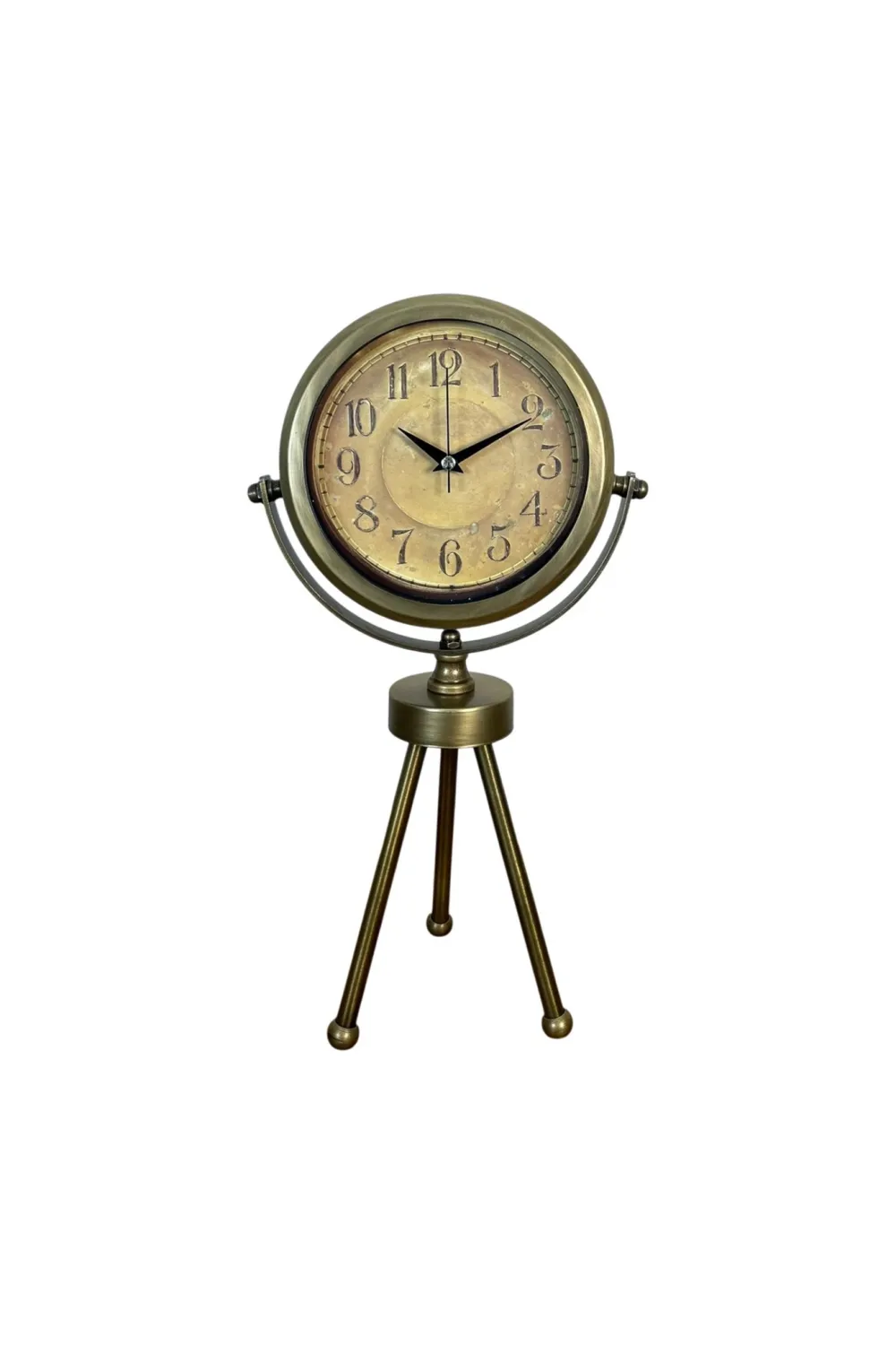 Eskitme Vintage Üç Ayaklı Masa Saati