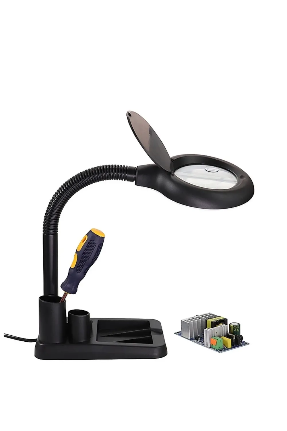 Esnek 5x /10x,40 Led Işıklı Büyüteç ,lamba  Büyüteç Okuma, Çalışma Lehim Masa Lambası A808