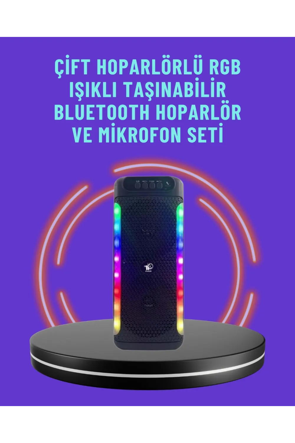 Ev Ve Dış Mekan Kullanımına Uygun Rgb Işıklı Hoparlör