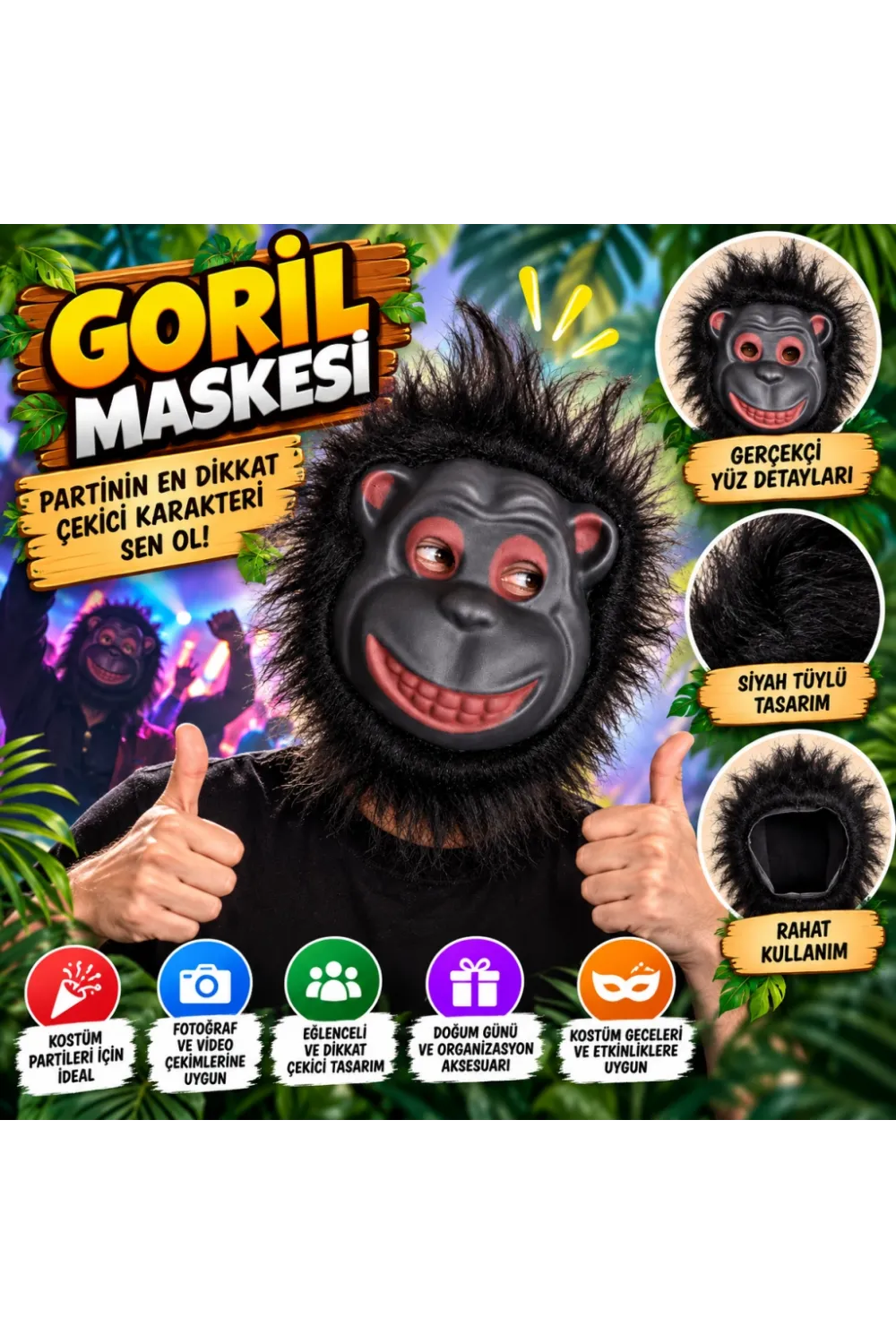 Eva Goril Maskesi – Sırıtan Goril