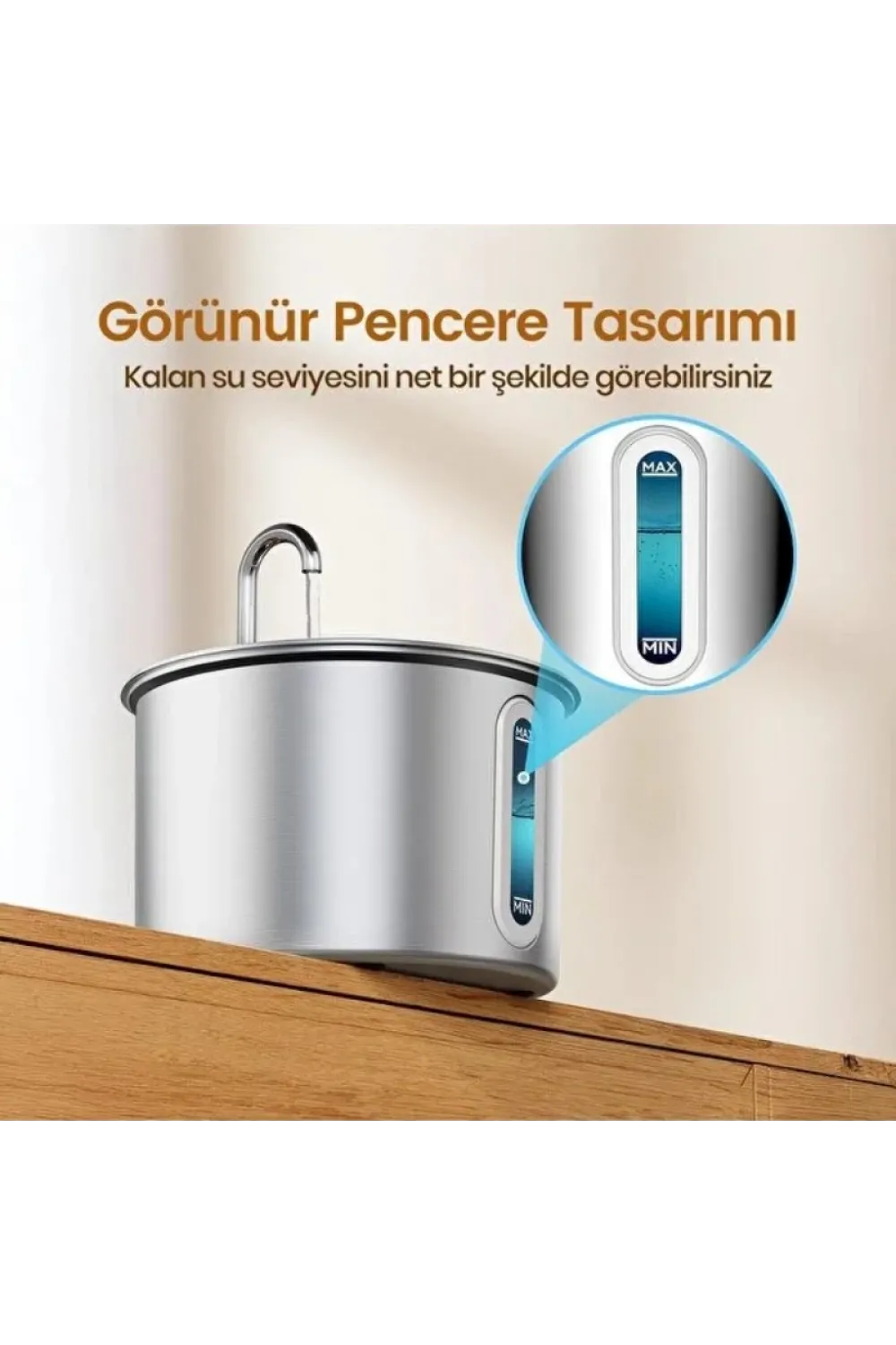 Evcil Hayvan Su Pınarı - Paslanmaz Çelik - 2.2 Litre Kapasite