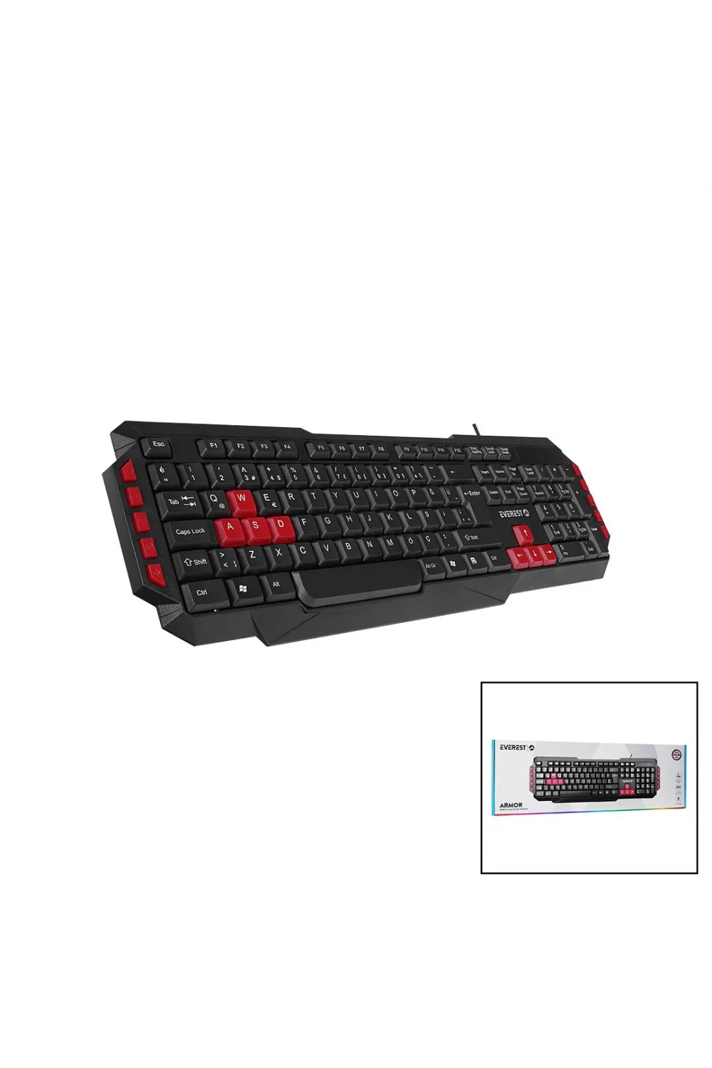 Everest Kb-g7-armor  Usb Kablolu  Oyuncu Klavye  Renkli Oyun Tuşları - Multimedya Tuşları   150cm
