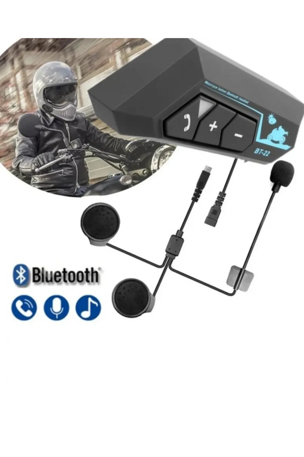 Evrensel Motosiklet Kask Bluetooth Kulaklık Uzun Pil Süreli Tasarım