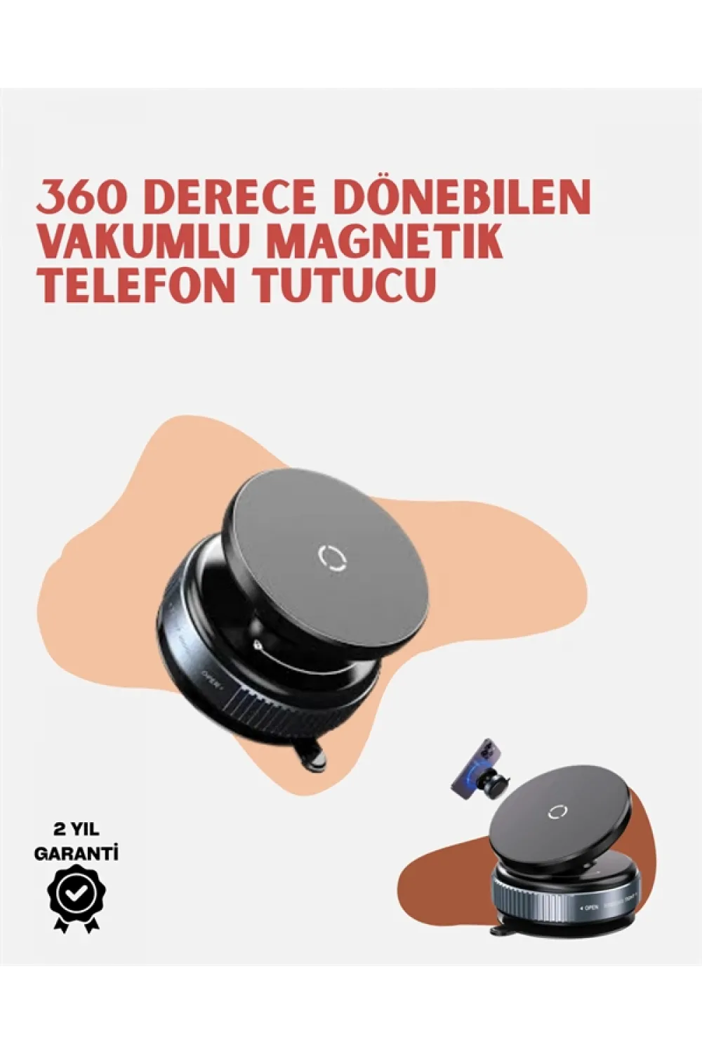 Evrensel Uyumlu Manyetik Araç Telefon Standı – Dayanıklı Alüminyum Gövde