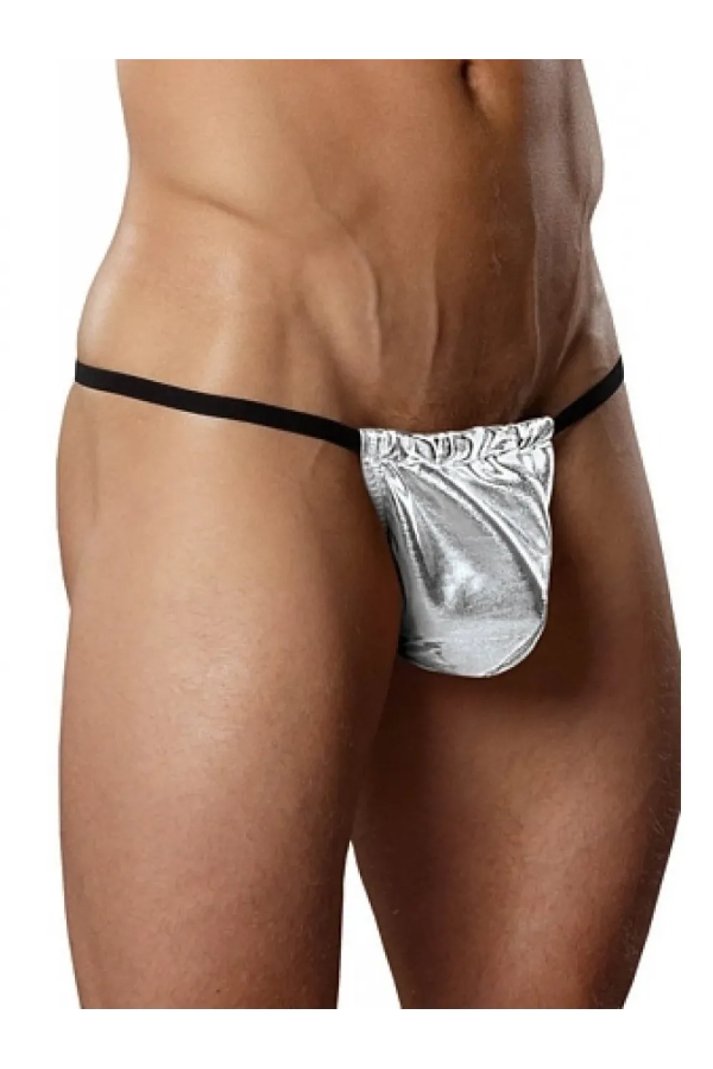 Fantazi Gümüş Renk Lame Erkek String-Tanga TG274579