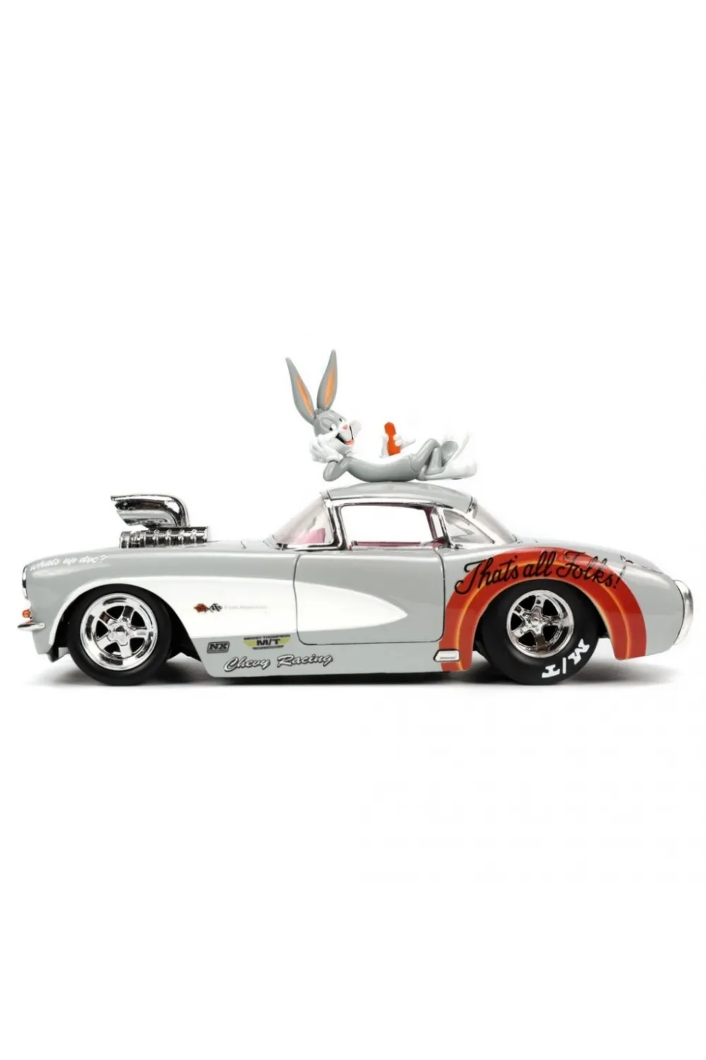 Figürü ve 1957 Chevrolet Corvette Model Aracı