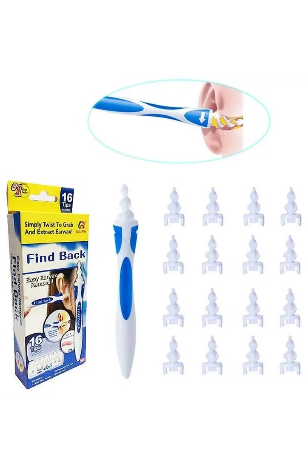 Find Back Pratik Kulak Temizleme Aparatı Silikon Kit Ear Claning