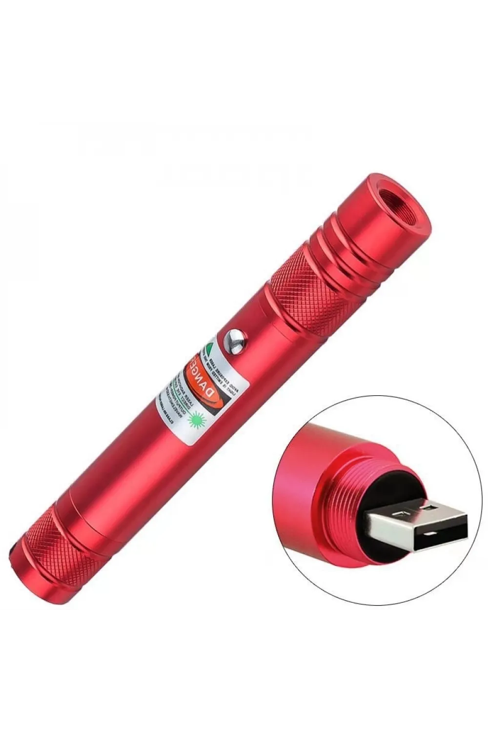 Fithome 100mw Desen Başlıklı Usb Şarjlı Yeşil Lazer Pointer