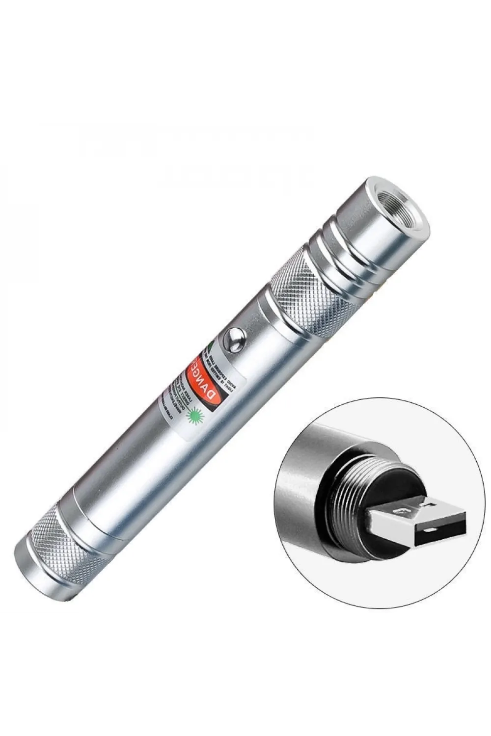 Fithome 100mw Desen Başlıklı Usb Şarjlı Yeşil Lazer Pointer