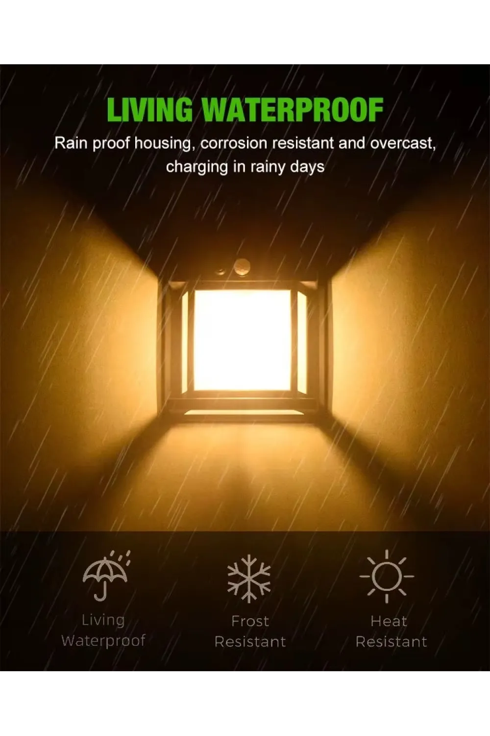 Fithome Or-228 Hareket Sensörlü Su Geçirmez Solar Bahçe Aydınlatma Duvar Lambası