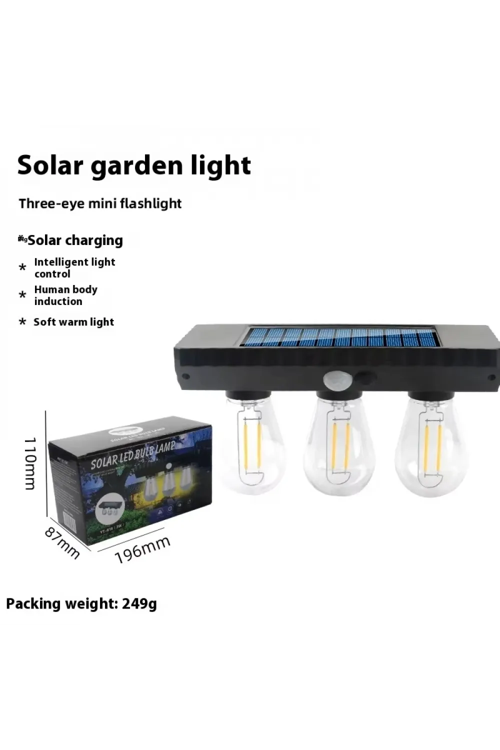 Fithome Yt-819 3 Watt Suya Dayanıklı Hareket Sensörlü Solar Led Lamba