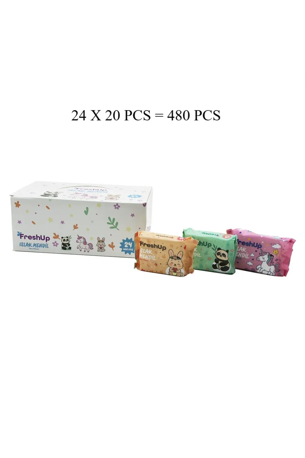 Freshup Mini 24x20pcs = 480 Pcs Cep Islak Mendil Mix