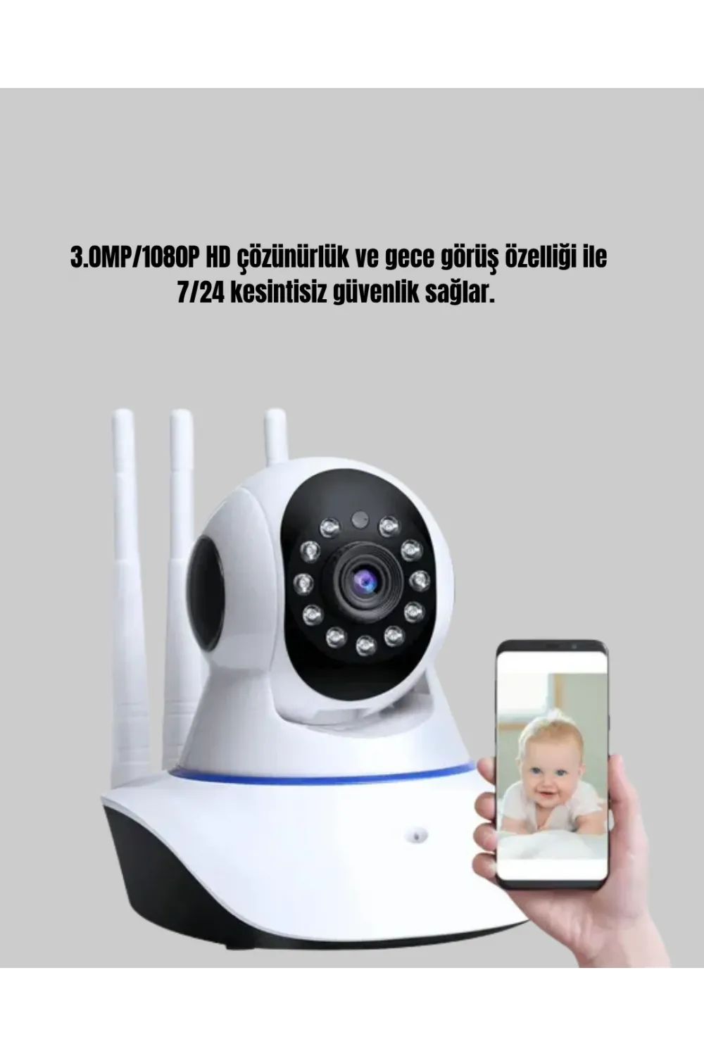 Full Hd Akıllı Ip Kamera – Gece Görüşlü, Hareket Sensörlü, Çift Yönlü Ses Ve Online Kayıt Özellikli