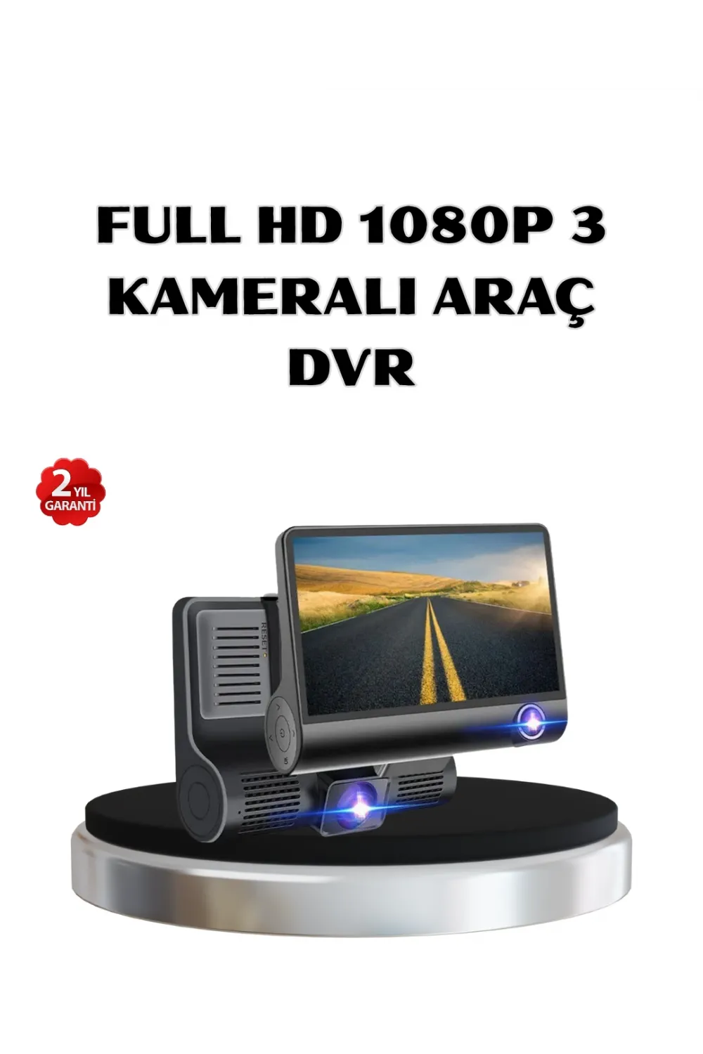 Full Hd Araç Kamerası 3’lü 4.0” Ekranlı Ve Hdr Gece Görüşlü