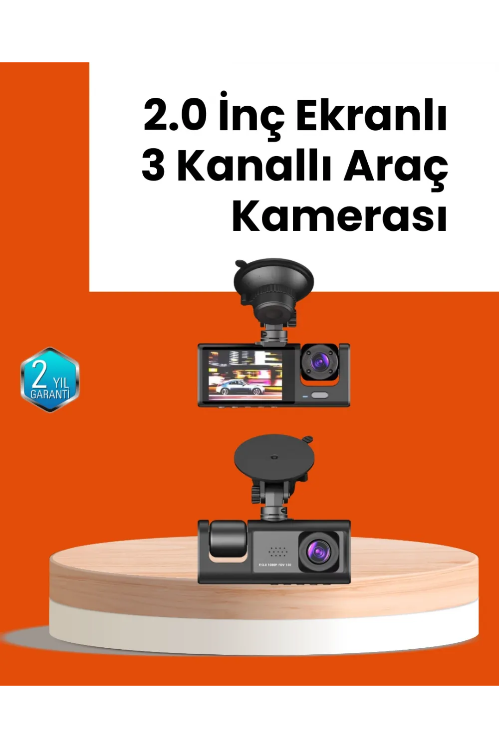 Full Hd Araç Kamerası  Çift Yönlü Kayıt Ve Darbe Sensörü