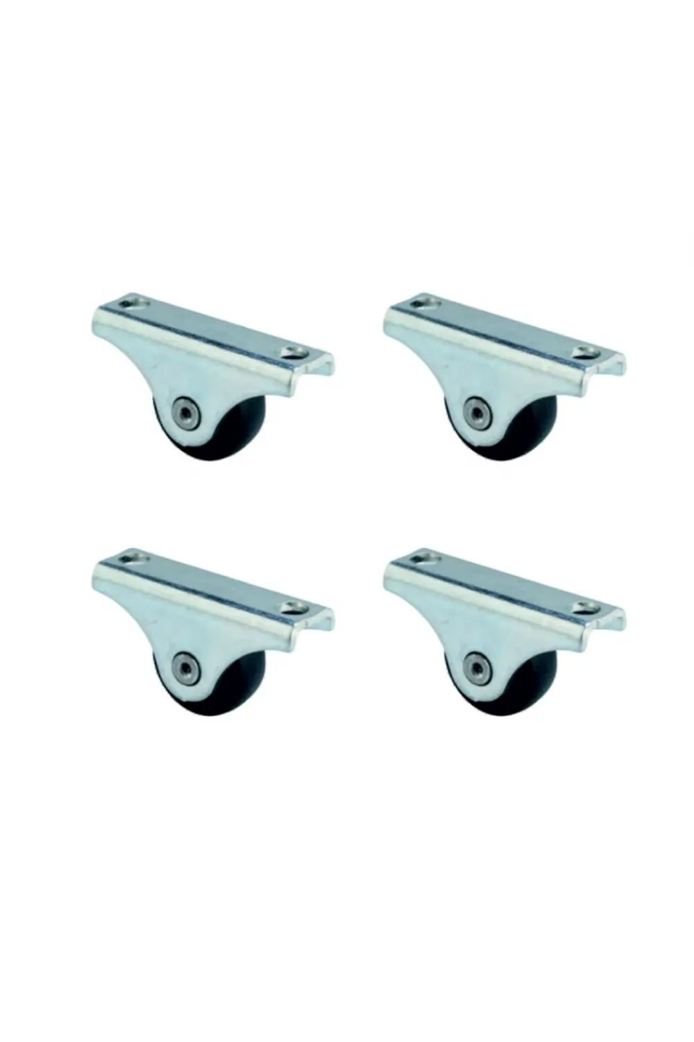 Furç Sabit Teker - 20MM - Siyah HKS226 - 4 Adet