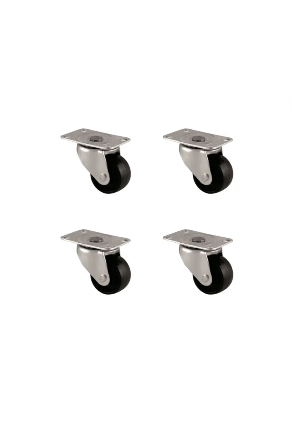 Furç Tablalı Bilyalı Teker - 28MM - Siyah HKS232 - 4 Adet