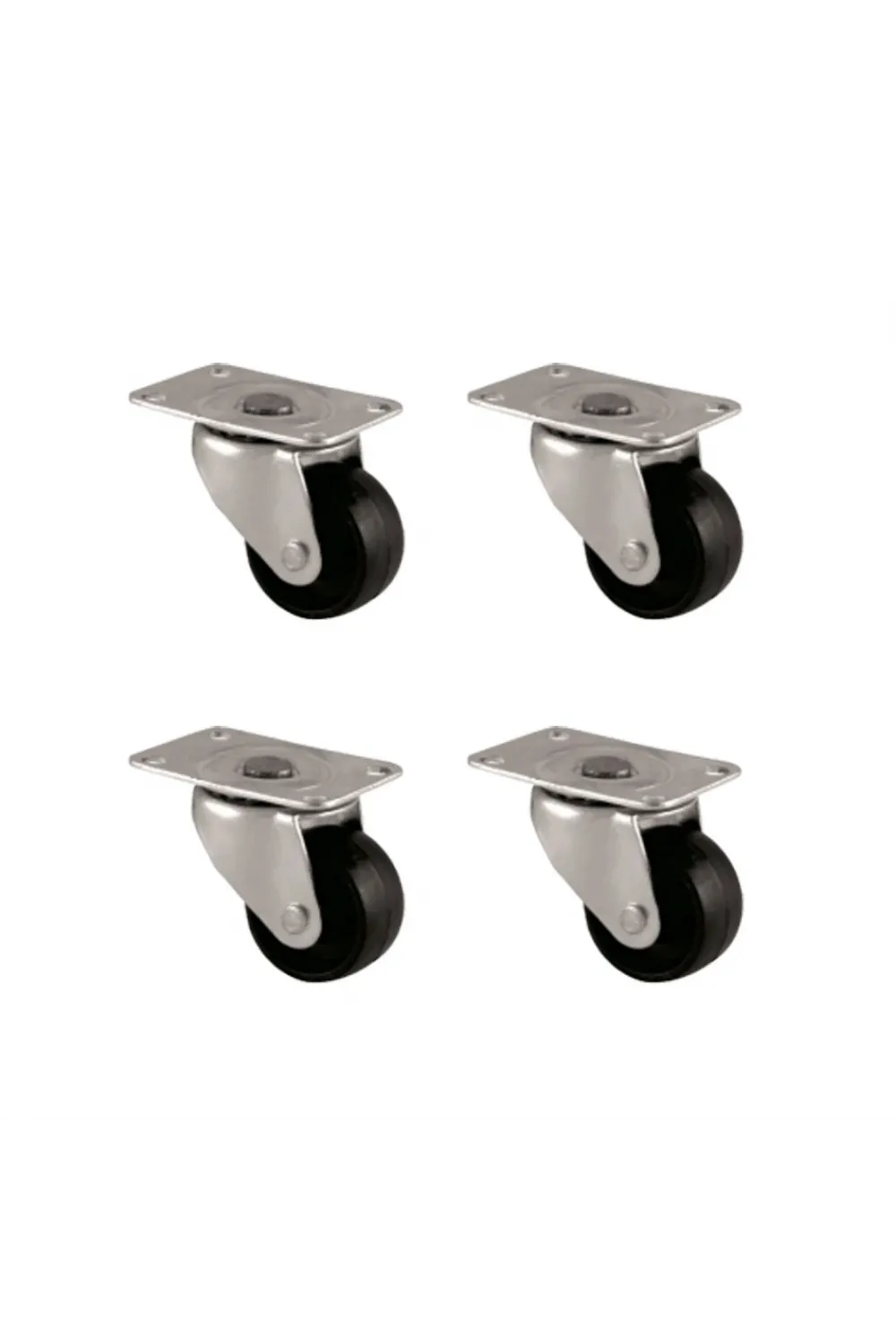 Furç Tablalı Bilyalı Teker - 32MM - Siyah HKS233 - 4 Adet