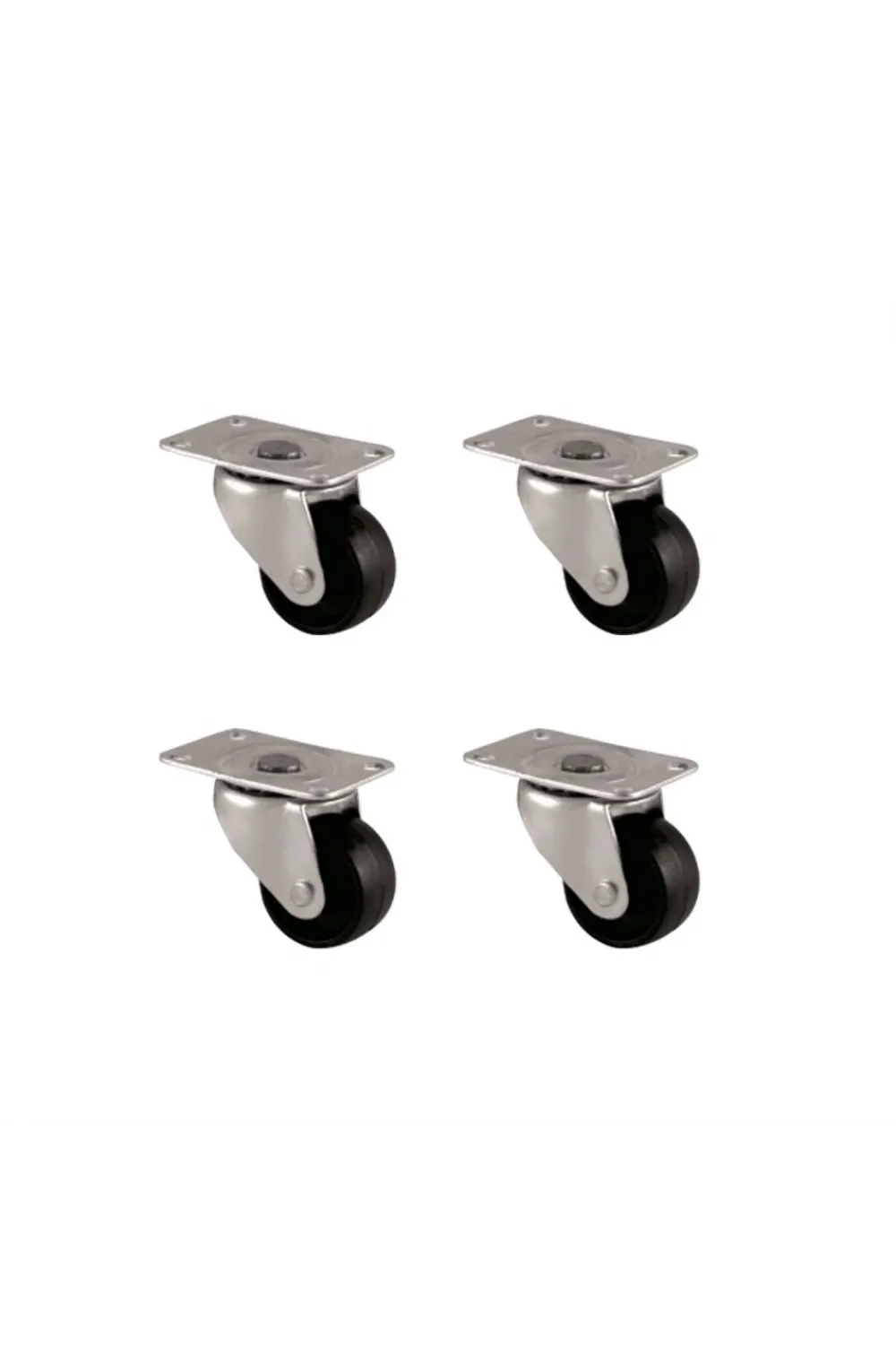 Furç Tablalı Bilyalı Teker - 38MM - Siyah HKS234 - 4 Adet