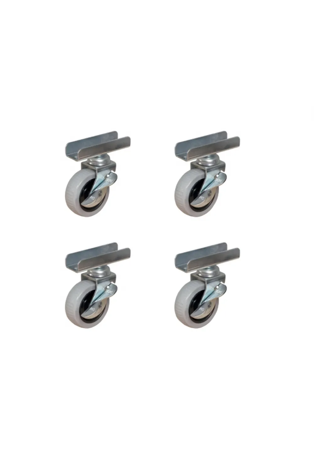 Furç Uzun-Sunta Bilyalı Teker (Frenli) - 20x50 - Gri - 18MM HKS185 - 4 Adet