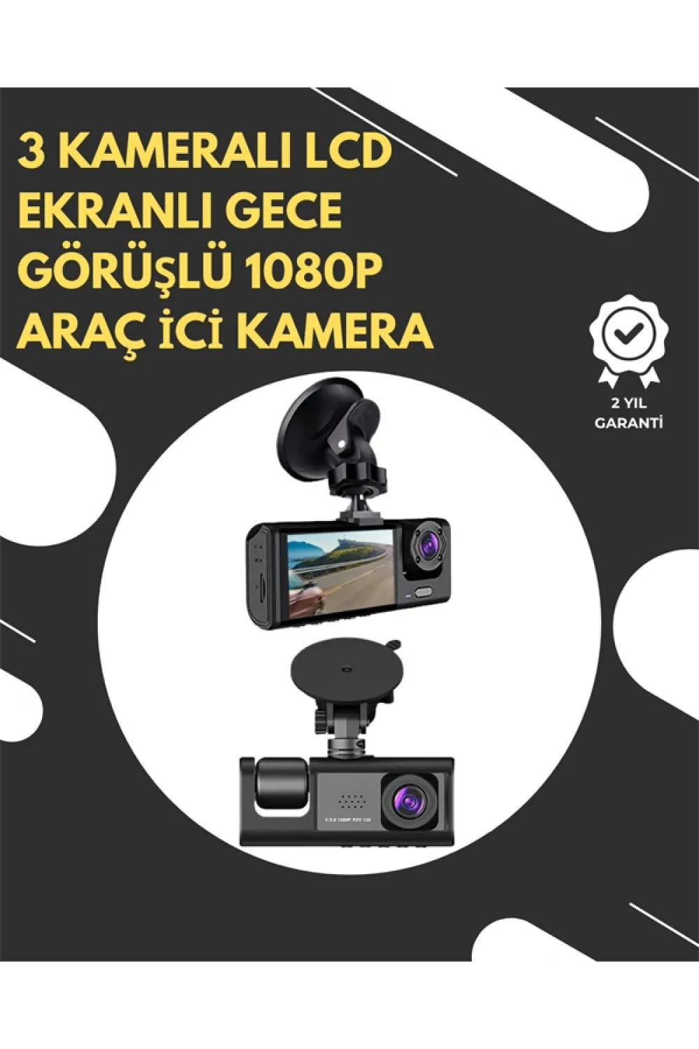 G-sensör Ve Hareket Algılama Destekli 1080p Araç İçi Güvenlik Kamerası