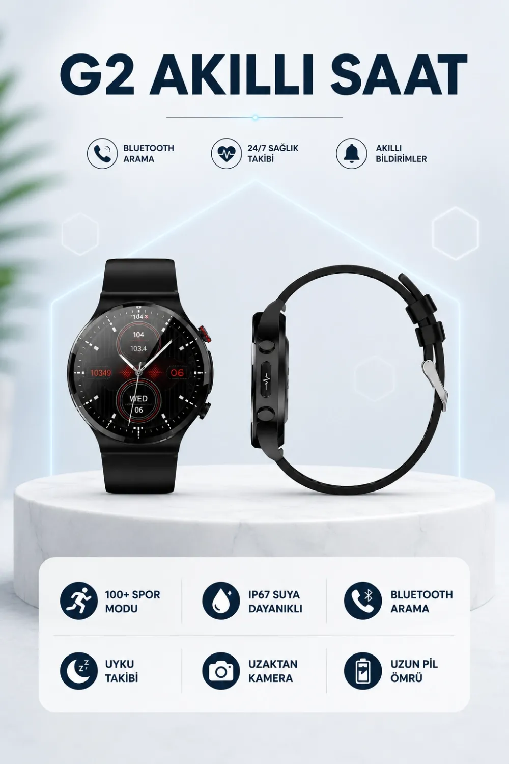 G42 Akıllı Saat Ios Ve Android Cihazlarla Uyumlu